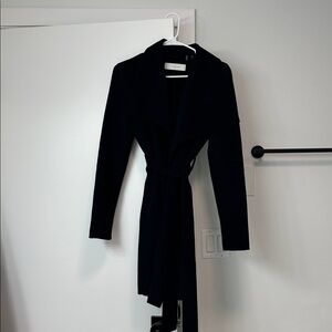 Tahari Navy Blue Wool Coat